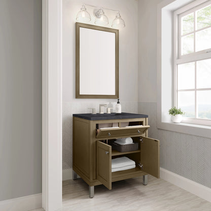 Chicago 30" Single Vanity, Walnut Whisper, w/ 3 CM Charcoal Soapstone Silestone® Top, view 11
