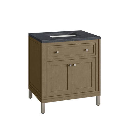 Chicago 30" Single Vanity, Walnut Whisper, w/ 3 CM Charcoal Soapstone Silestone® Top, view 20
