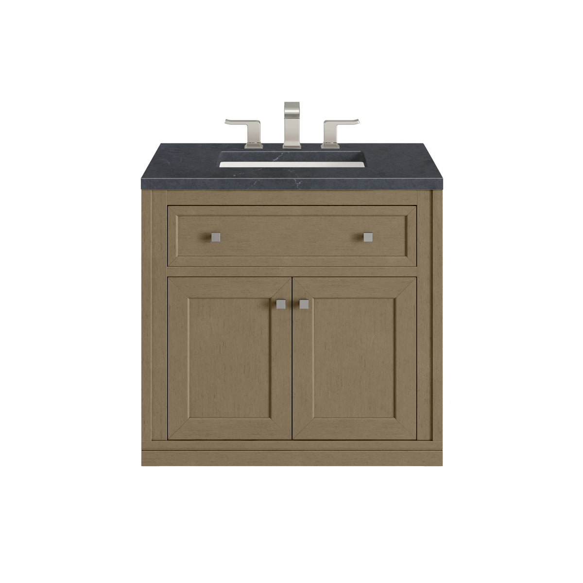 Chicago 30" Single Vanity, Walnut Whisper, w/ 3 CM Charcoal Soapstone Silestone® Top, view 3