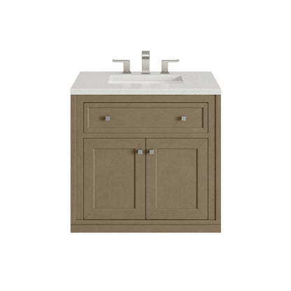 Chicago 30" Single Vanity, Walnut Whisper, w/ 3 CM Lime Delight Silestone® Top, view 2