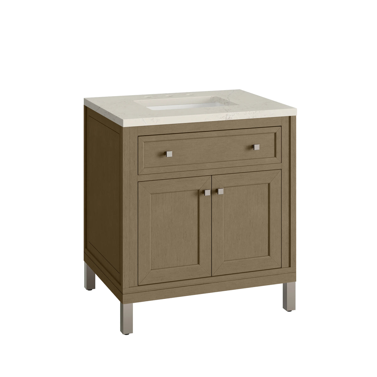 Chicago 30" Single Vanity, Walnut Whisper, w/ 3 CM Siberian Silestone Top, view 16