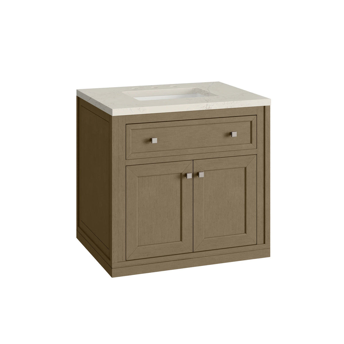 Chicago 30" Single Vanity, Walnut Whisper, w/ 3 CM Siberian Silestone Top, view 17