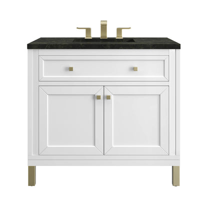 Chicago 36" Single Vanity, Glossy White, w/ 3 CM Phantome Eclos Top