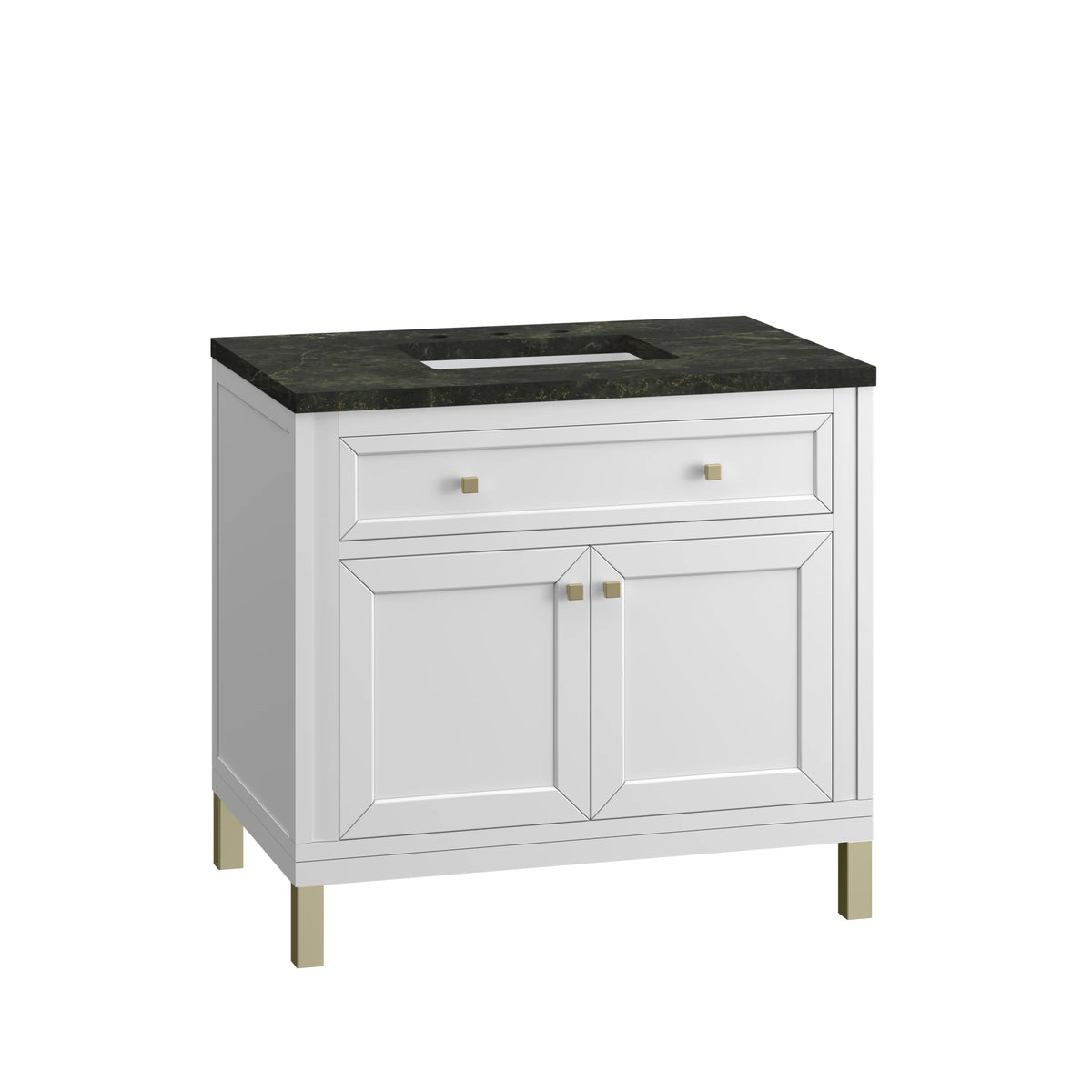 Chicago 36" Single Vanity, Glossy White, w/ 3 CM Phantome Eclos Top, view 12