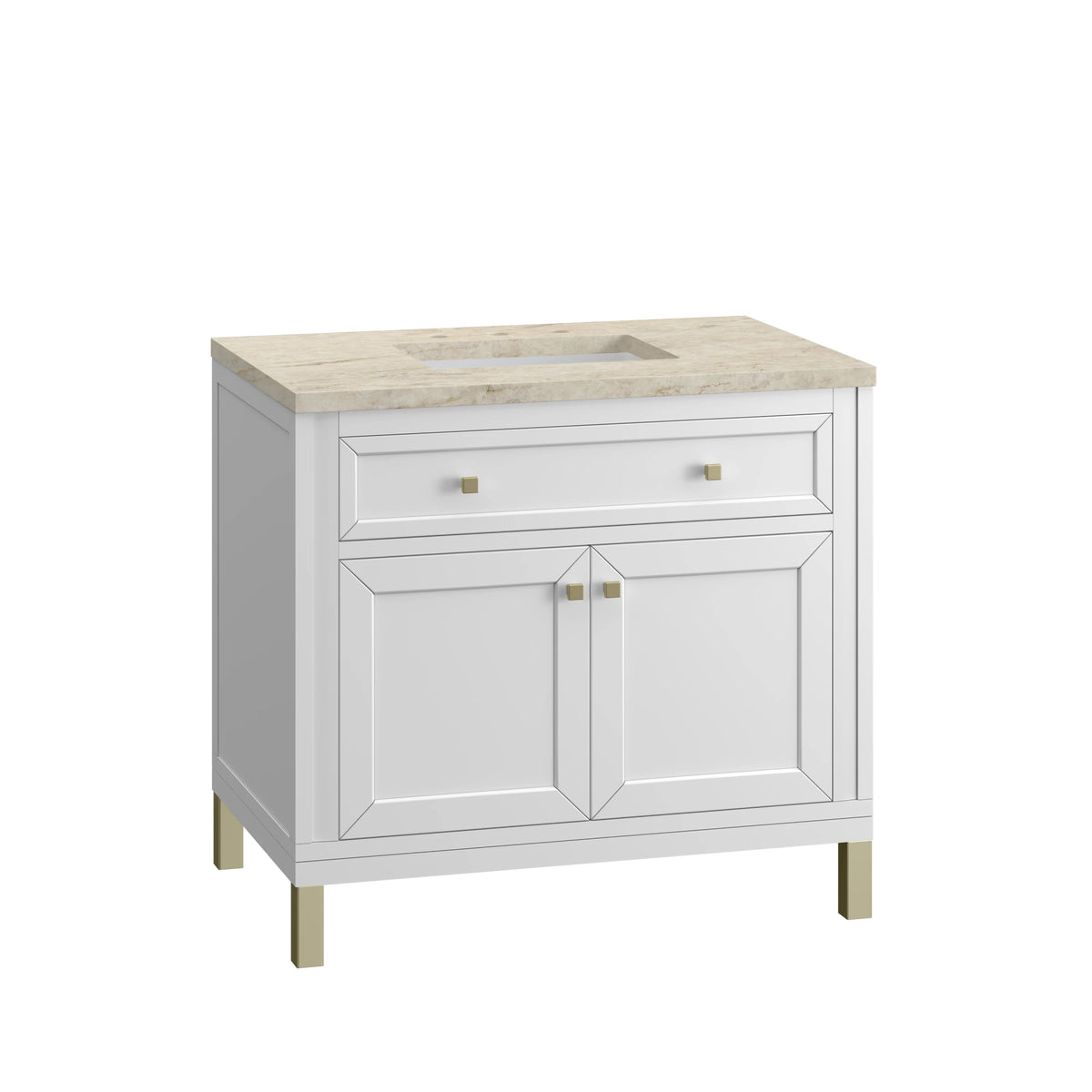 Chicago 36" Single Vanity, Glossy White, w/ 3 CM Tajnar Eclos Top, view 12