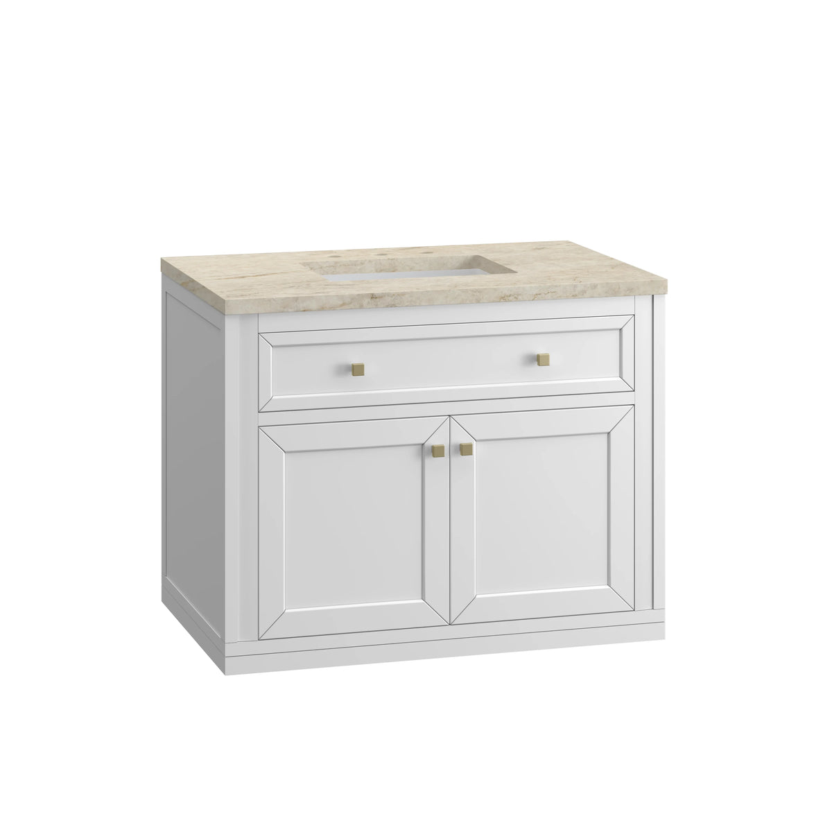 Chicago 36" Single Vanity, Glossy White, w/ 3 CM Tajnar Eclos Top, view 13