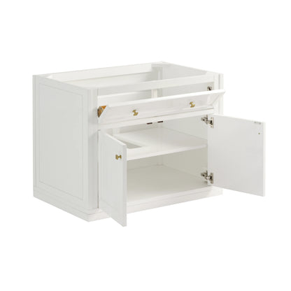 Chicago 36" Single Vanity, Glossy White, w/ 3 CM Victorian Silver Silestone® Top, view 10