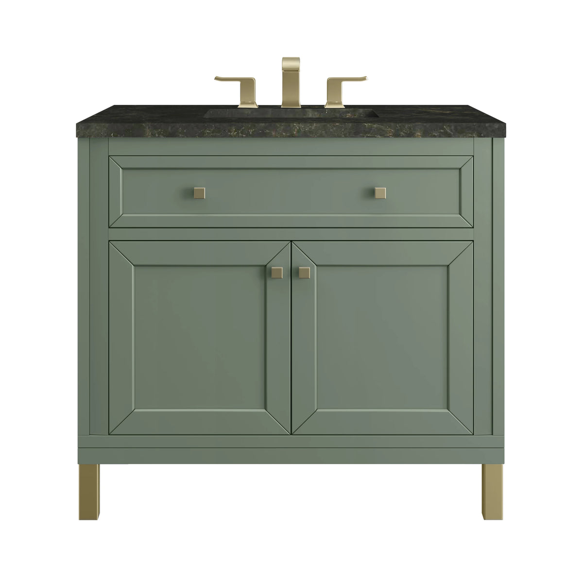 Chicago 36" Single Vanity, Smokey Celadon, w/ 3 CM Phantome Eclos Top