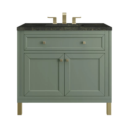 Chicago 36" Single Vanity, Smokey Celadon, w/ 3 CM Phantome Eclos Top