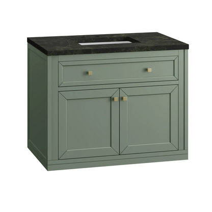 Chicago 36" Single Vanity, Smokey Celadon, w/ 3 CM Phantome Eclos Top, view 10