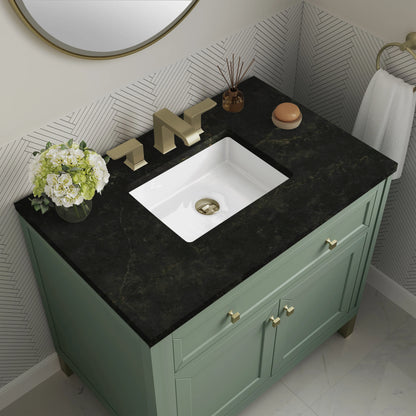 Chicago 36" Single Vanity, Smokey Celadon, w/ 3 CM Phantome Eclos Top, view 7