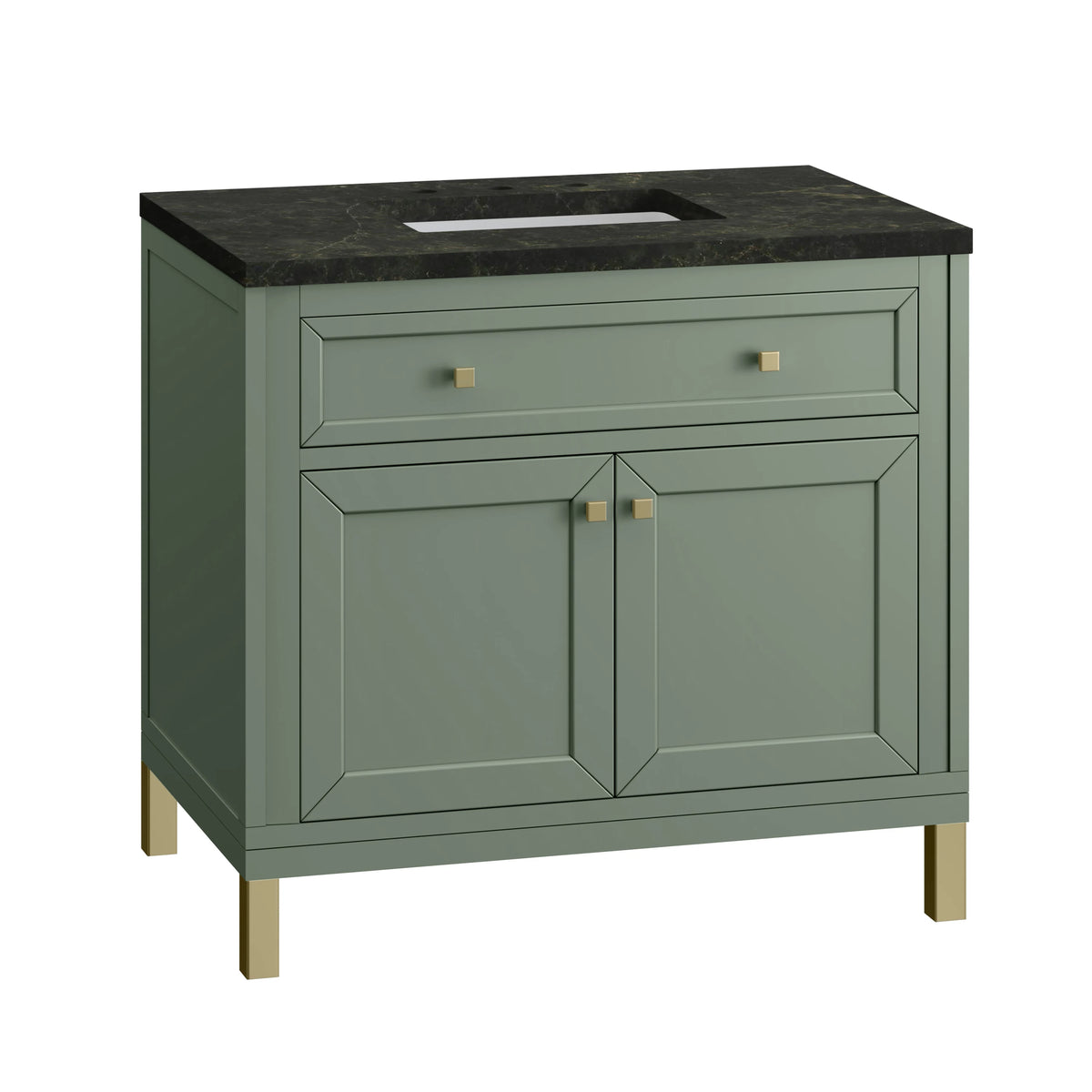 Chicago 36" Single Vanity, Smokey Celadon, w/ 3 CM Phantome Eclos Top, view 9