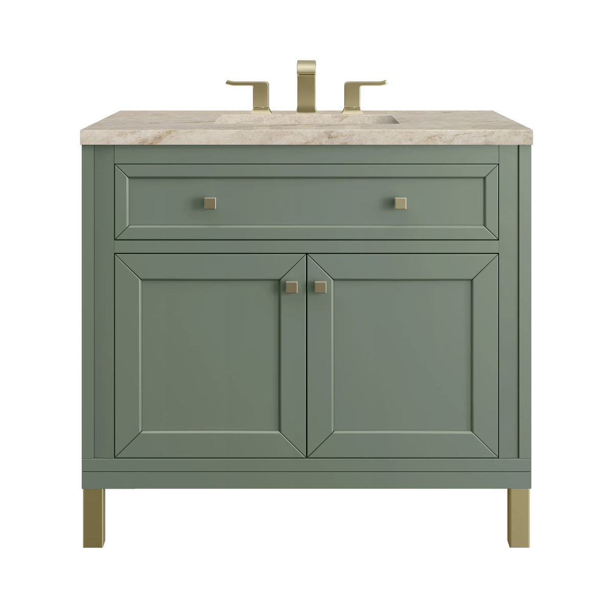 Chicago 36" Single Vanity, Smokey Celadon, w/ 3 CM Tajnar Eclos Top