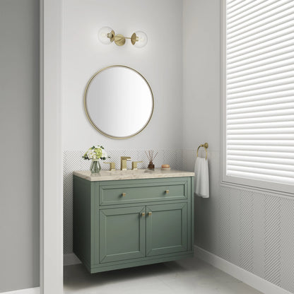 Chicago 36" Single Vanity, Smokey Celadon, w/ 3 CM Tajnar Eclos Top, view 6
