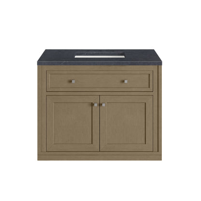 Chicago 36" Single Vanity, Walnut Whisper, w/ 3 CM Charcoal Soapstone Silestone® Top, view 4