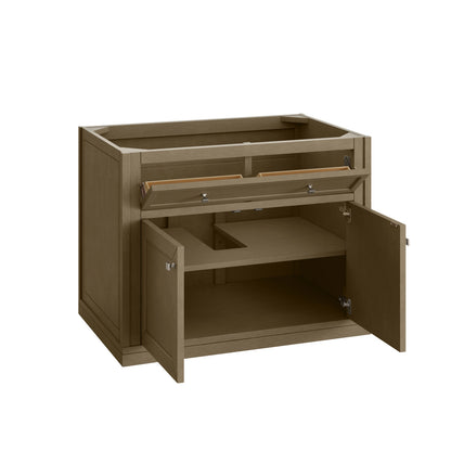 Chicago 36" Single Vanity, Walnut Whisper, w/ 3 CM Eternal Jasmine Pearl Silestone® Top, view 15