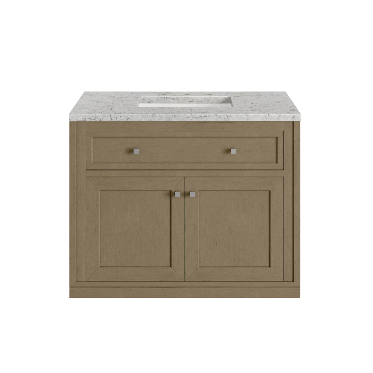 Chicago 36" Single Vanity, Walnut Whisper, w/ 3 CM Eternal Jasmine Pearl Silestone® Top, view 4