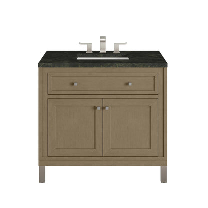 Chicago 36" Single Vanity, Walnut Whisper, w/ 3 CM Phantome Eclos Top