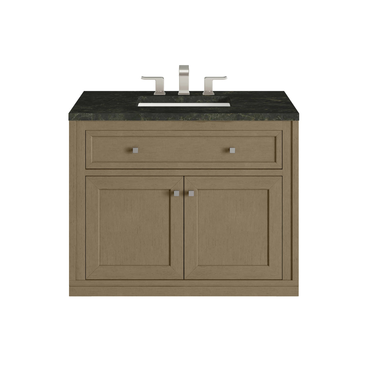 Chicago 36" Single Vanity, Walnut Whisper, w/ 3 CM Phantome Eclos Top, view 2