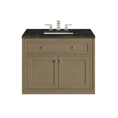 Chicago 36" Single Vanity, Walnut Whisper, w/ 3 CM Phantome Eclos Top, view 2