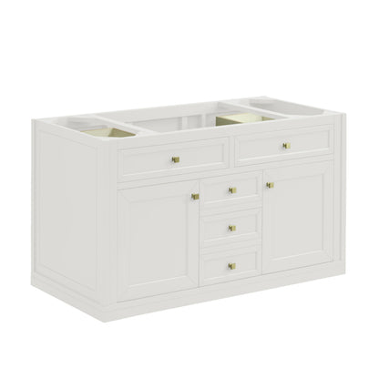 Chicago 48" Single Vanity, Glossy White, w/ 3 CM Charcoal Soapstone Silestone® Top, view 3