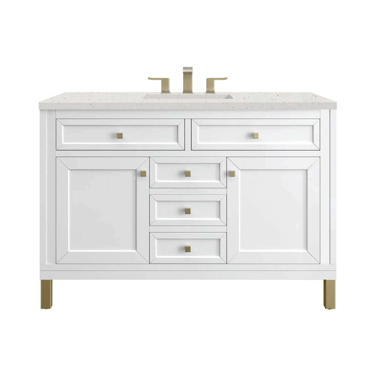 Chicago 48" Single Vanity, Glossy White, w/ 3 CM Lime Delight Silestone® Top