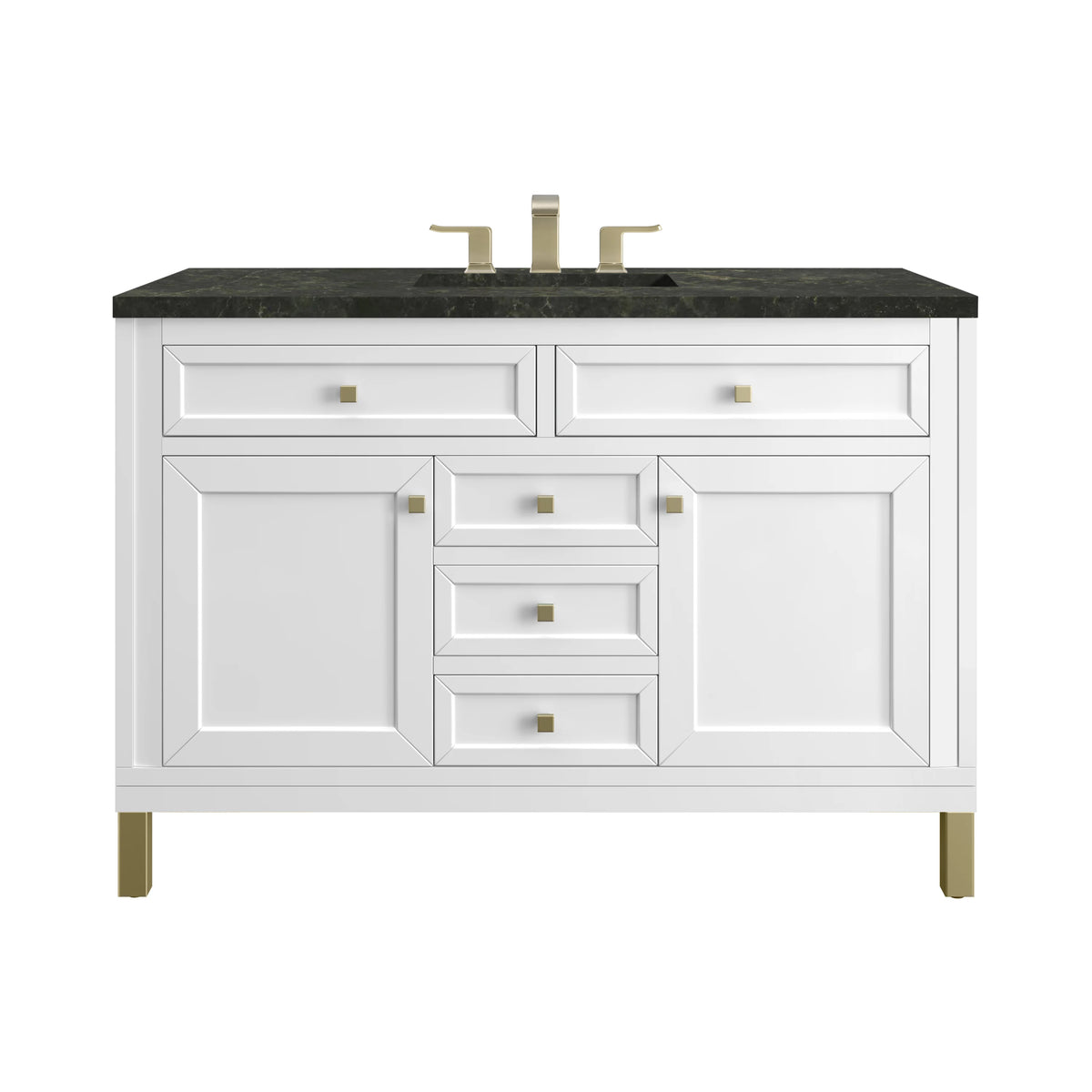 Chicago 48" Single Vanity, Glossy White, w/ 3 CM Phantome Eclos Top