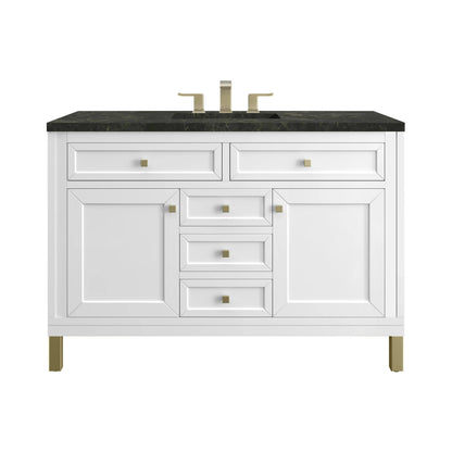 Chicago 48" Single Vanity, Glossy White, w/ 3 CM Phantome Eclos Top