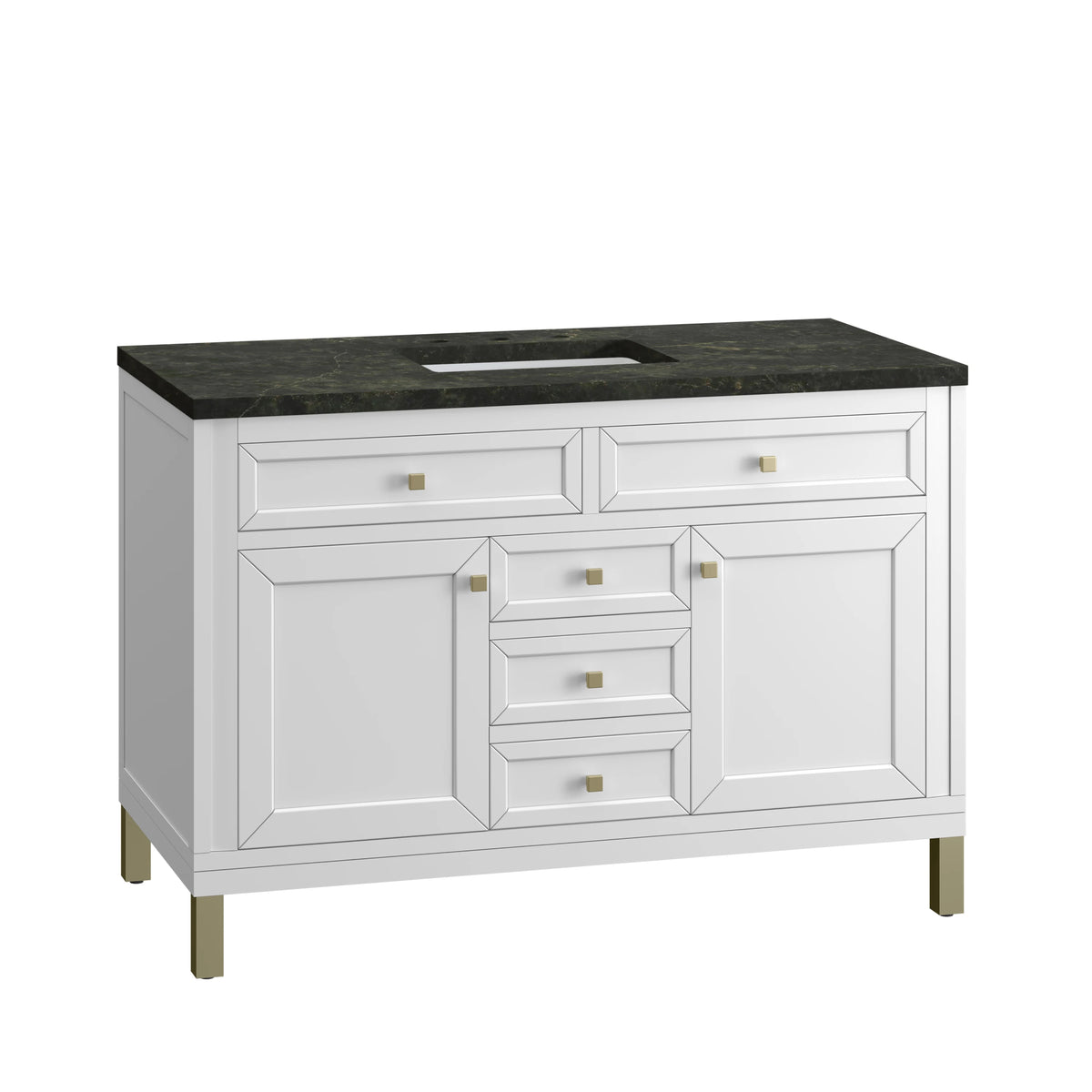 Chicago 48" Single Vanity, Glossy White, w/ 3 CM Phantome Eclos Top, view 16