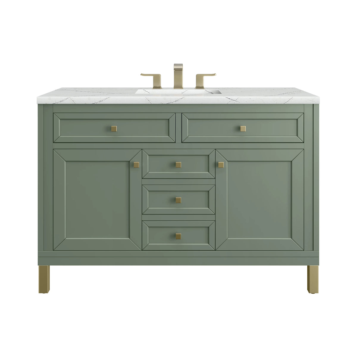 Chicago 48" Single Vanity, Smokey Celadon, w/ 3 CM Ethereal Noctis Silestone® Top