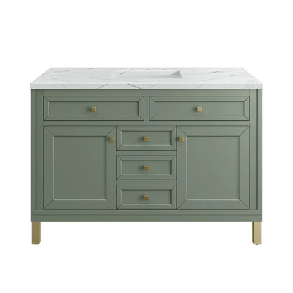 Chicago 48" Single Vanity, Smokey Celadon, w/ 3 CM Ethereal Noctis Silestone® Top, view 2