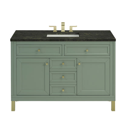 Chicago 48" Single Vanity, Smokey Celadon, w/ 3 CM Phantome Eclos Top
