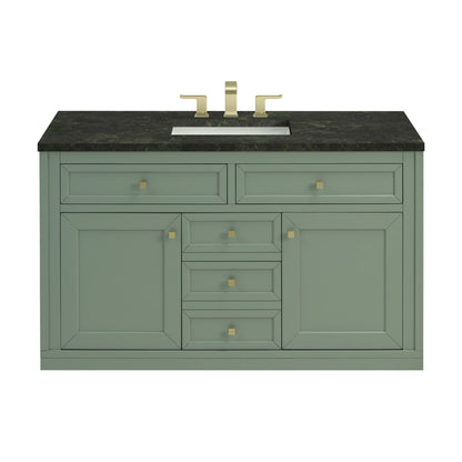 Chicago 48" Single Vanity, Smokey Celadon, w/ 3 CM Phantome Eclos Top, view 2
