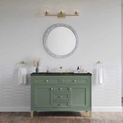 Chicago 48" Single Vanity, Smokey Celadon, w/ 3 CM Phantome Eclos Top, view 3