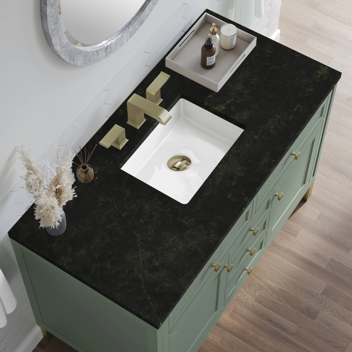 Chicago 48" Single Vanity, Smokey Celadon, w/ 3 CM Phantome Eclos Top, view 7