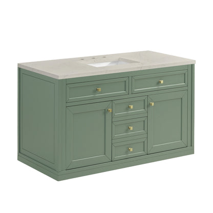 Chicago 48" Single Vanity, Smokey Celadon, w/ 3 CM Siberian Silestone Top, view 10