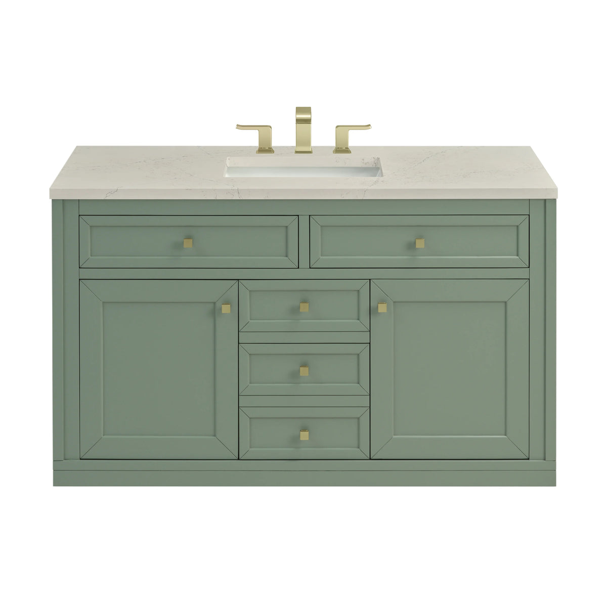 Chicago 48" Single Vanity, Smokey Celadon, w/ 3 CM Siberian Silestone Top, view 2