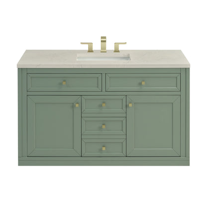 Chicago 48" Single Vanity, Smokey Celadon, w/ 3 CM Siberian Silestone Top, view 2