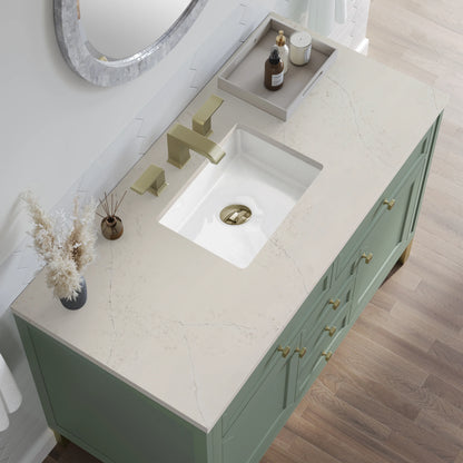 Chicago 48" Single Vanity, Smokey Celadon, w/ 3 CM Siberian Silestone Top, view 7
