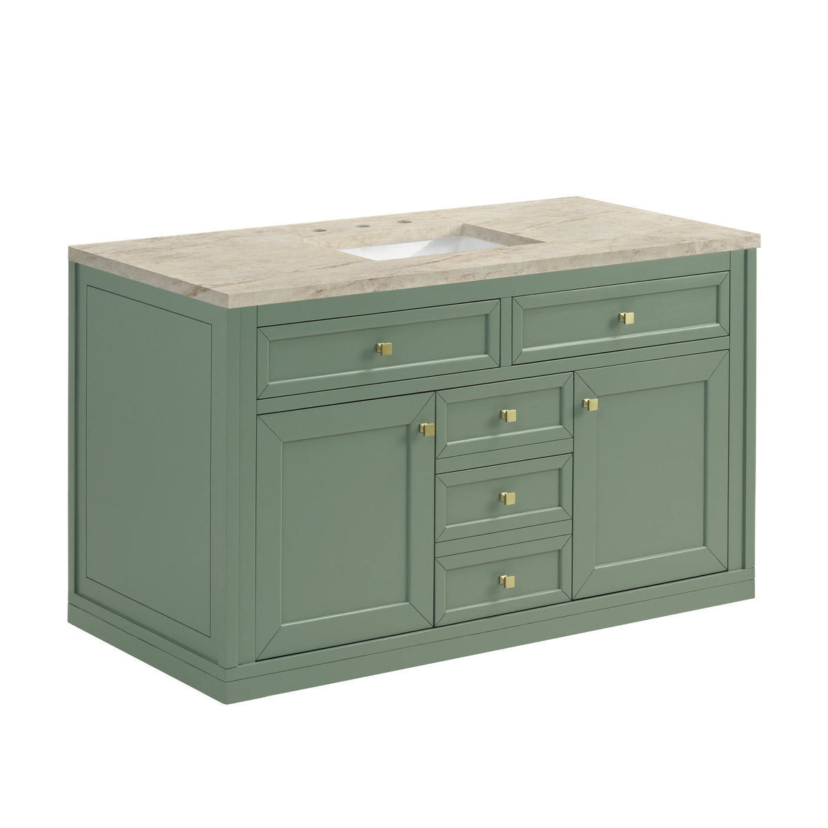 Chicago 48" Single Vanity, Smokey Celadon, w/ 3 CM Tajnar Eclos Top, view 10