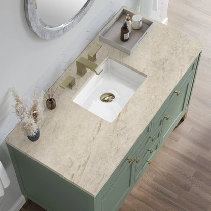 Chicago 48" Single Vanity, Smokey Celadon, w/ 3 CM Tajnar Eclos Top, view 7