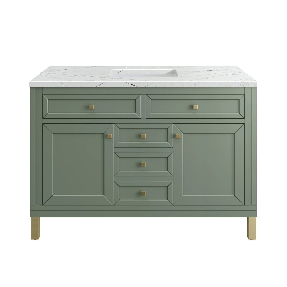 Chicago 48" Single Vanity, Smokey Celadon, w/ 3 CM Ethereal Noctis Silestone® Top w/FreePower Wireless Charger, view 2