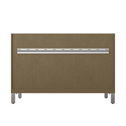 Chicago 48" Single Vanity, Walnut Whisper, w/ Single Hole 3CM White Zeus Silestone® Top & Backsplash, view 8