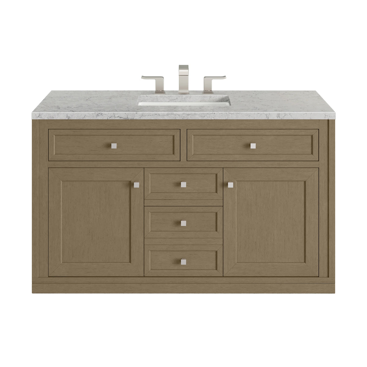 Chicago 48" Single Vanity, Walnut Whisper, w/ 3 CM Eternal Jasmine Pearl Silestone® Top, view 3