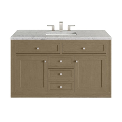 Chicago 48" Single Vanity, Walnut Whisper, w/ 3 CM Eternal Jasmine Pearl Silestone® Top, view 3