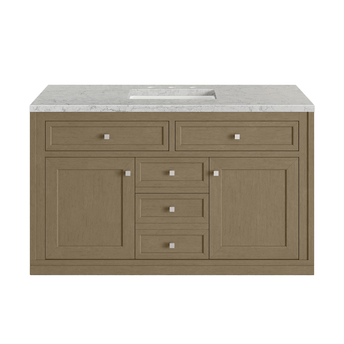 Chicago 48" Single Vanity, Walnut Whisper, w/ 3 CM Eternal Jasmine Pearl Silestone® Top, view 4