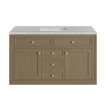 Chicago 48" Single Vanity, Walnut Whisper, w/ 3 CM Eternal Jasmine Pearl Silestone® Top, view 4