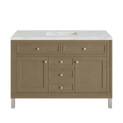 Chicago 48" Single Vanity, Walnut Whisper, w/ 3 CM Ethereal Noctis Silestone® Top, view 2