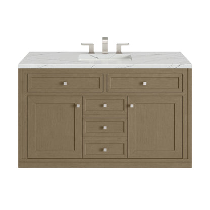 Chicago 48" Single Vanity, Walnut Whisper, w/ 3 CM Ethereal Noctis Silestone® Top, view 3