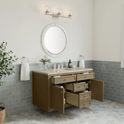 Chicago 48" Single Vanity, Walnut Whisper, w/ 3 CM Tajnar Eclos Top, view 10